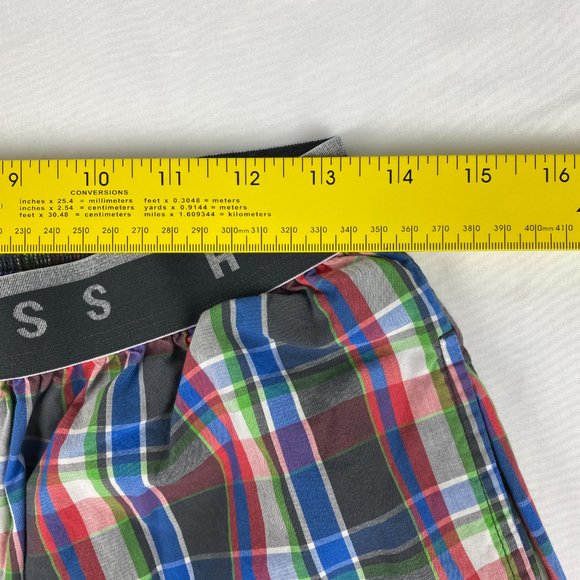 Hugo Boss Pajama Pants Mens‎ Medium Plaid Blue Red 100% Cotton Lightweight - Picture 7 of 13